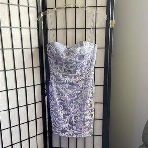 Elegant Lavender Sequin Dress